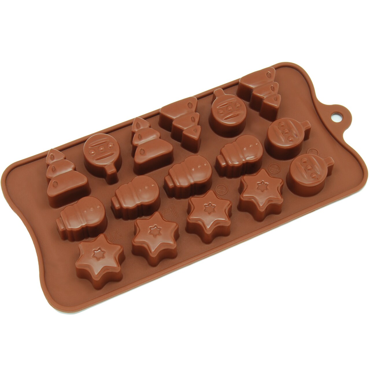 Freshware Silicone Mold, Chocolate Mold, Candy Mold, Ice Mold, Soap Mold for Chocolate, Candy and Gummy, Christmas, 16-Cavity